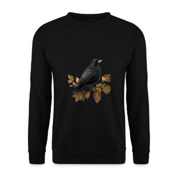 Amsel - Unisex Pullover - Schwarz - Vorne - Alina (178cm) & Michal (187cm)