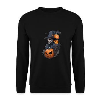 Épouvantail d’Halloween - Sweat-shirt Unisexe - noir - Devant - Alina (178cm) & Michal (187cm)