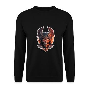 Halloween Prince of Hell - Unisex Sweatshirt - black - Front - Alina (178cm) & Michal (187cm)