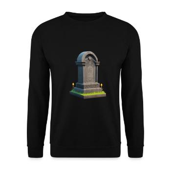 Halloween Grabstein - Unisex Pullover - Schwarz - Vorne - Alina (178cm) & Michal (187cm)