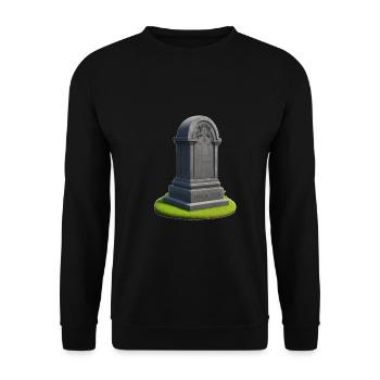 Halloween Grabstein - Unisex Pullover - Schwarz - Vorne - Alina (178cm) & Michal (187cm)