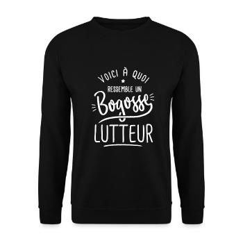 Lutte Bogosse lutteur lutte - Sweat-shirt Unisexe - noir - Devant - Alina (178cm) & Michal (187cm)
