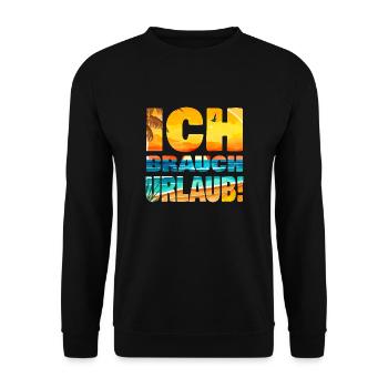 Brauche Urlaub Burnout Stress ausruhen Erholung - Unisex Pullover - Schwarz - Vorne - Alina (178cm) & Michal (187cm)
