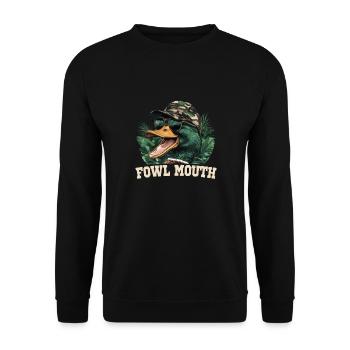 Canard à bouche de volaille fraîche au coucher du soleil avec camouflage - Sweat-shirt Unisexe - noir - Devant - Alina (178cm) & Michal (187cm)