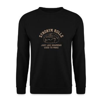 Synonym Rolls Just Like Grammar Used To Make - Unisex Pullover - Schwarz - Vorne - Alina (178cm) & Michal (187cm)