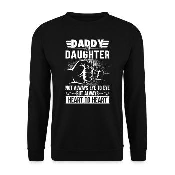 Daddy and daughter always heart to heart - Unisex Sweatshirt - black - Front - Alina (178cm) & Michal (187cm)
