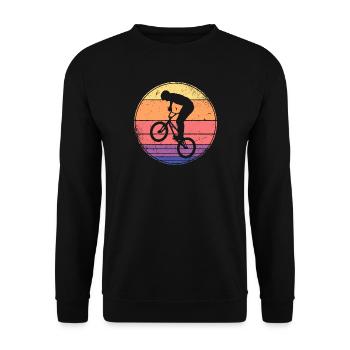 BMX Bike Retro Kids Motif Freestyle BMX Boy - Sweat-shirt Unisexe - noir - Devant - Alina (178cm) & Michal (187cm)