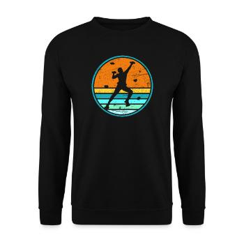 Klettern Boulder Bergsteiger Kletterer Bouldern - Unisex Pullover - Schwarz - Vorne - Alina (178cm) & Michal (187cm)