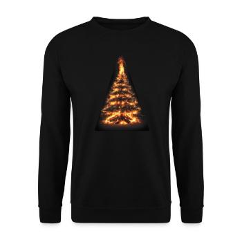 Feuriger Weihnachtsbaum - Unisex Pullover - Schwarz - Vorne - Alina (178cm) & Michal (187cm)