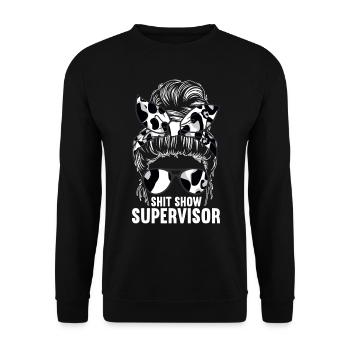 Shit Show Supervisor - Unisex Sweatshirt - black - Front - Alina (178cm) & Michal (187cm)