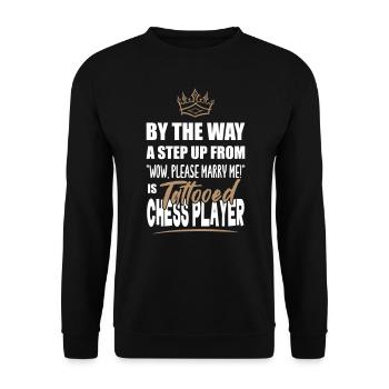 Tätowierte Schachspieler sind die attraktivsten. - Unisex Pullover - Schwarz - Vorne - Alina (178cm) & Michal (187cm)