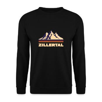 zillertal Berge Geschenk Tirol - Unisex Pullover - Schwarz - Vorne - Alina (178cm) & Michal (187cm)