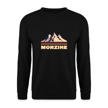 morzine frankreich Gebirge Geschenk retro - Unisex Pullover - Schwarz - Vorne - Alina (178cm) & Michal (187cm)
