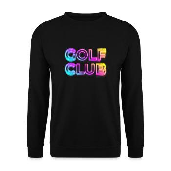 GOLF CLUB NEON RETRO 90s 80s CLUB SLOGAN MOTIF - Unisex Sweatshirt - black - Front - Alina (178cm) & Michal (187cm)