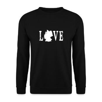 Love Germany / Deutschland Love - Unisex Pullover - Schwarz - Vorne - Alina (178cm) & Michal (187cm)