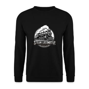 Steam Locomotive Steam Engine Railway Steam Train - Unisex Sweatshirt - black - Front - Alina (178cm) & Michal (187cm)