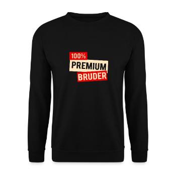 toller bruder. Geschenk als Geschwisterkind - Unisex Pullover - Schwarz - Vorne - Alina (178cm) & Michal (187cm)