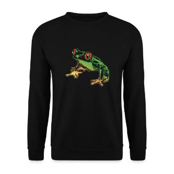 Rainette Graphique Amphibiens aquatiques Grenouilles amoureux - Sweat-shirt Unisexe - noir - Devant - Alina (178cm) & Michal (187cm)