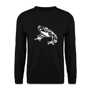 Rainette Graphique Amphibiens aquatiques Grenouilles amoureux - Sweat-shirt Unisexe - noir - Devant - Alina (178cm) & Michal (187cm)