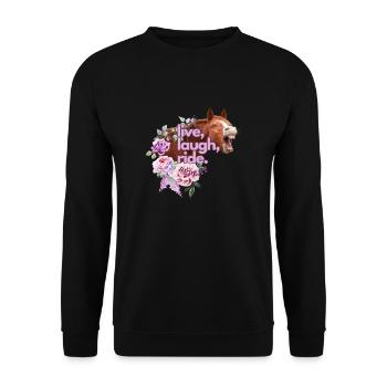 live laugh ride repeat - Unisex Sweatshirt - black - Front - Alina (178cm) & Michal (187cm)