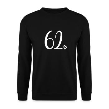 Cute Number 62, 62 Years Old, 62nd Birthday Gift - Unisex Sweatshirt - black - Front - Alina (178cm) & Michal (187cm)