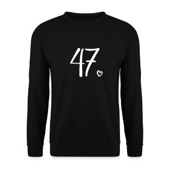 Cute Number 47, 47 Years Old, 47th Birthday Gift - Unisex Sweatshirt - black - Front - Alina (178cm) & Michal (187cm)