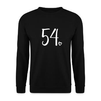 Cute Number 54, 54 Years Old, 54th Birthday Gift - Unisex Sweatshirt - black - Front - Alina (178cm) & Michal (187cm)