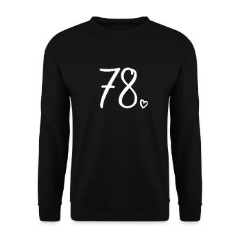 Cute Number 78, 78 Years Old, 78th Birthday Gift - Unisex Sweatshirt - black - Front - Alina (178cm) & Michal (187cm)