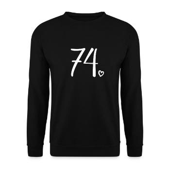 Cute Number 74, 74 Years Old, 74th Birthday Gift - Unisex Sweatshirt - black - Front - Alina (178cm) & Michal (187cm)