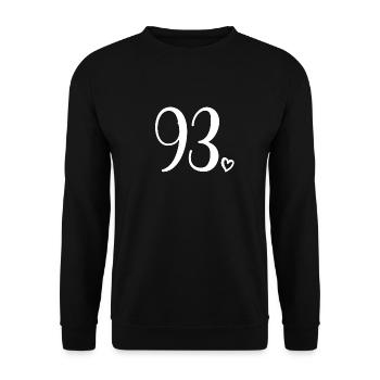Cute Number 93, 93 Years Old, 93rd Birthday Gift - Unisex Sweatshirt - black - Front - Alina (178cm) & Michal (187cm)
