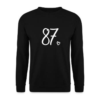 Cute Number 87, 87 Years Old, 87th Birthday Gift - Unisex Sweatshirt - black - Front - Alina (178cm) & Michal (187cm)