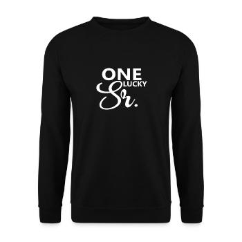One Lucky Sr. Wedding Party Husband To Be Groom - Unisex Sweatshirt - black - Front - Alina (178cm) & Michal (187cm)