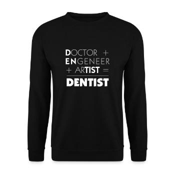 ein Doktor, Ingenier und Künstler ist ein Dentist - Unisex Pullover - Schwarz - Vorne - Alina (178cm) & Michal (187cm)