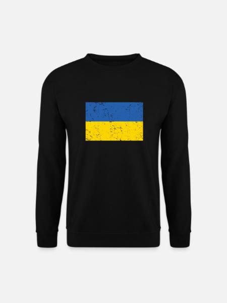 Ukraine Flag Distressed - Unisex Sweatshirt - black