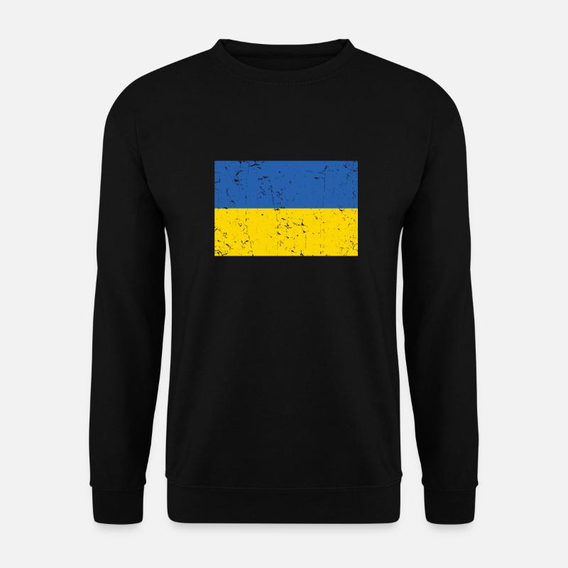 Ukraine Flag Distressed - Unisex Sweatshirt - black