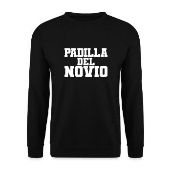 Padilla del Novio Groom's Gang Wedding Gift - Unisex Sweatshirt - black - Front - Alina (178cm) & Michal (187cm)