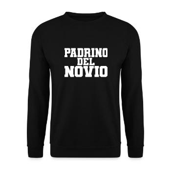 Padrino del Novio Groom's Best Man Wedding Gift - Unisex Sweatshirt - black - Front - Alina (178cm) & Michal (187cm)