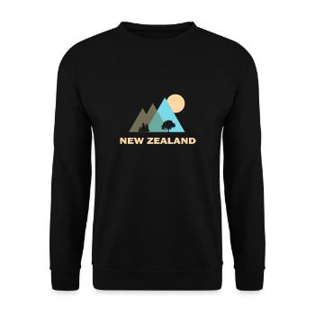 Neuseeland berge Geschenk - Unisex Pullover - Schwarz - Vorne - Alina (178cm) & Michal (187cm)