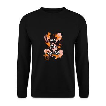 to travel - Unisex Sweatshirt - black - Front - Alina (178cm) & Michal (187cm)