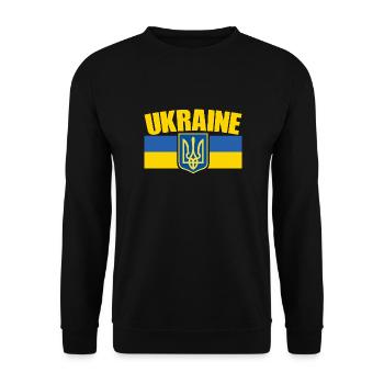 Ukraine Flag Symbol - Flag Of Ukraine - Unisex Sweatshirt - black - Front - Alina (178cm) & Michal (187cm)