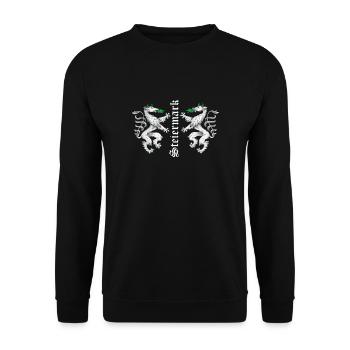 Steiermark Wappen - Unisex Pullover - Schwarz - Vorne - Alina (178cm) & Michal (187cm)