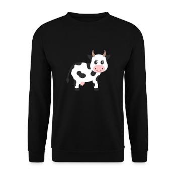 Kuh - Unisex Pullover - Schwarz - Vorne - Alina (178cm) & Michal (187cm)