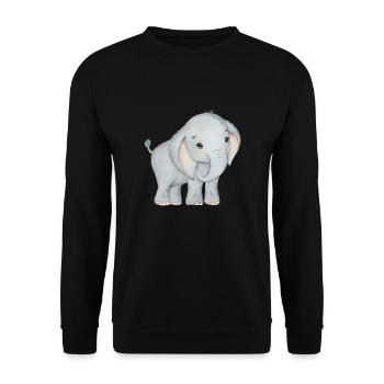 Elephant Family Mama Baby T-Shirt - Sweat-shirt Unisexe - noir - Devant - Alina (178cm) & Michal (187cm)