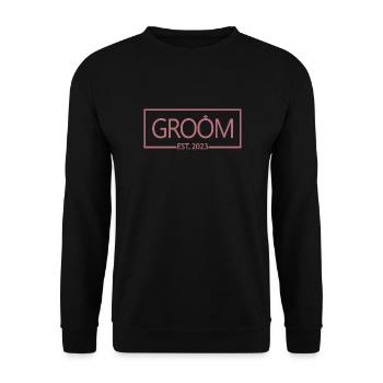 Groom Est. 2023 - Husband To Be Wedding Party Gift - Unisex Sweatshirt - black - Front - Alina (178cm) & Michal (187cm)