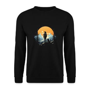 Young woman and her wolf 3 - Unisex Sweatshirt - black - Front - Alina (178cm) & Michal (187cm)