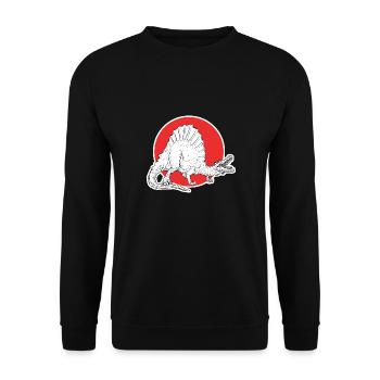 Dino shirt. Spinosaurus dinosaur. - Unisex Sweatshirt - black - Front - Alina (178cm) & Michal (187cm)
