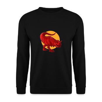 Chemise Dino. Carnotaurus dinosaure. - Sweat-shirt Unisexe - noir - Devant - Alina (178cm) & Michal (187cm)