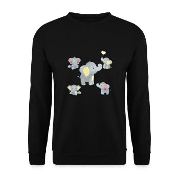 T-shirt bébé Elephant Family Mom 2023 - Sweat-shirt Unisexe - noir - Devant - Alina (178cm) & Michal (187cm)
