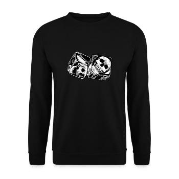 SKULL DICE LUCKY CASINO HELL MOTIF GIFT - Unisex Sweatshirt - black - Front - Alina (178cm) & Michal (187cm)