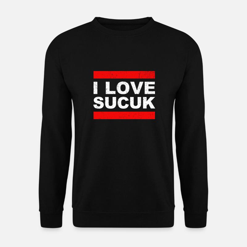 I Love Sucuk Türkische Wurst Knoblauch Lecker Food - Unisex Pullover - Schwarz